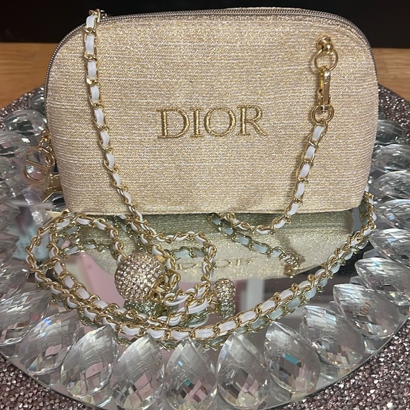 ⭐️⭐️- Dior Holiday 2024 Gold Pouch w- Adjustable Strap Added - Picture 8 of 8